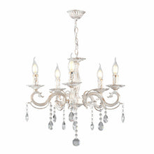 Load image into Gallery viewer, Auriga Candle Waterfall Traditional Retro Vintage Arm Chandelier Ceiling Light Crystal Gold Aged Cream E14 - Available in 3, 5 &amp; 8 Candle
