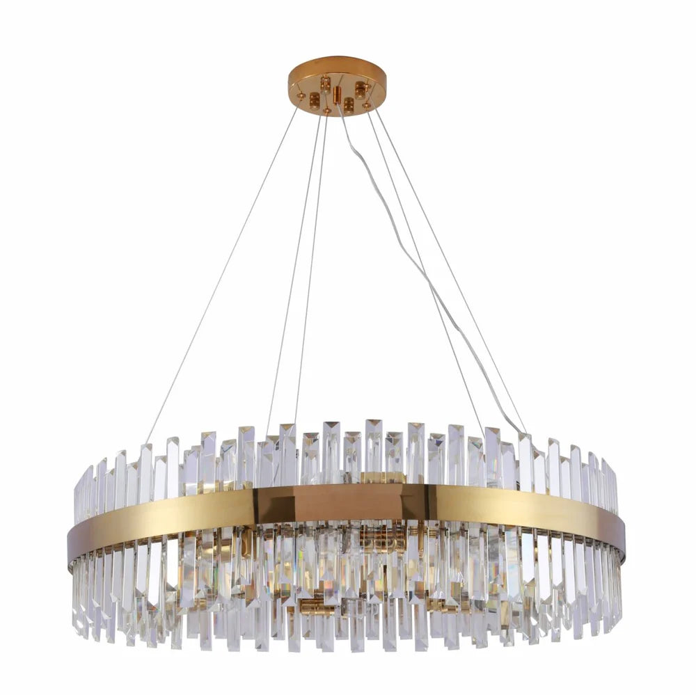 Saturn Crystal Gold Metal Chandelier Ceiling Light E14 - Available in 4 Sizes