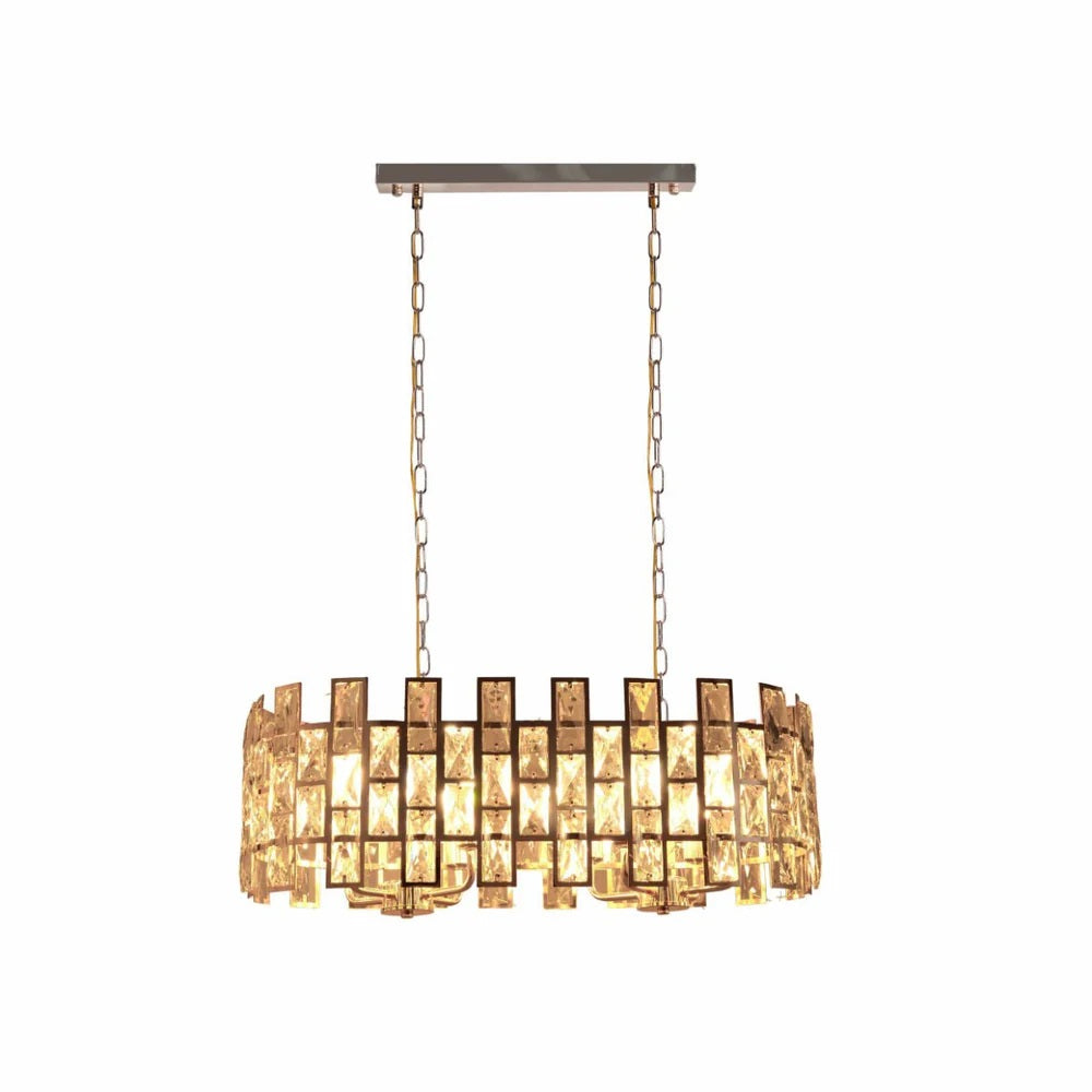 Saturn Coffin Stone Gold Metal Castle Type Chandelier Ceiling Light E14 Round or Island - Round 580 mm.  - Island or Round Shaped - 2 Size Options
