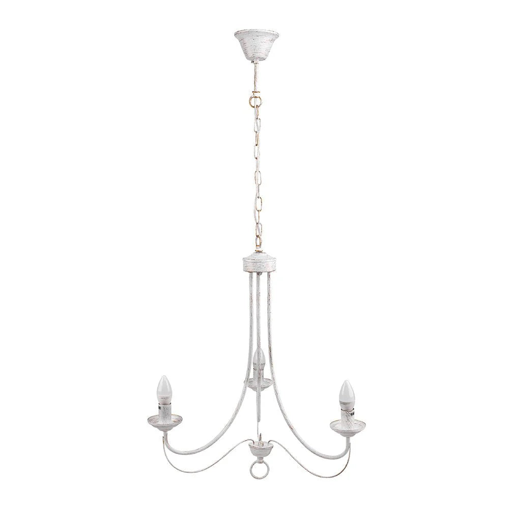 Orion Gold Brushed White Rice Minimalist Arm Candle Ceiling Chandelier Light - Wall Light Option - Available in 3, 5 & 8 Candle