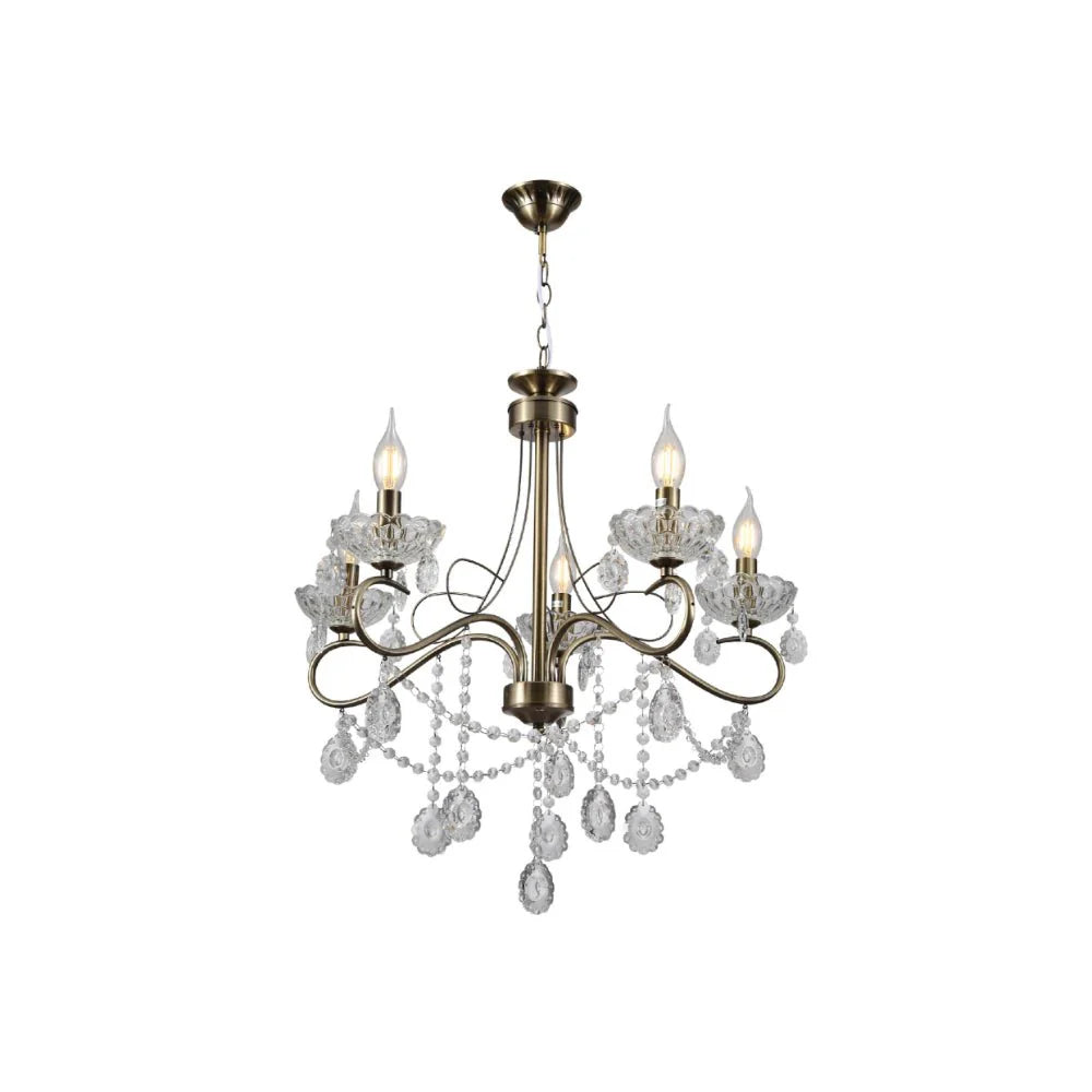 Lyra Mediterranean Elegant Transitional Crystal Chandelier Ceiling Light E14 - 2 Sizes Available 5 or 8 Bulb