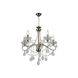 Lyra Mediterranean Elegant Transitional Crystal Chandelier Ceiling Light E14 - 2 Sizes Available 5 or 8 Bulb