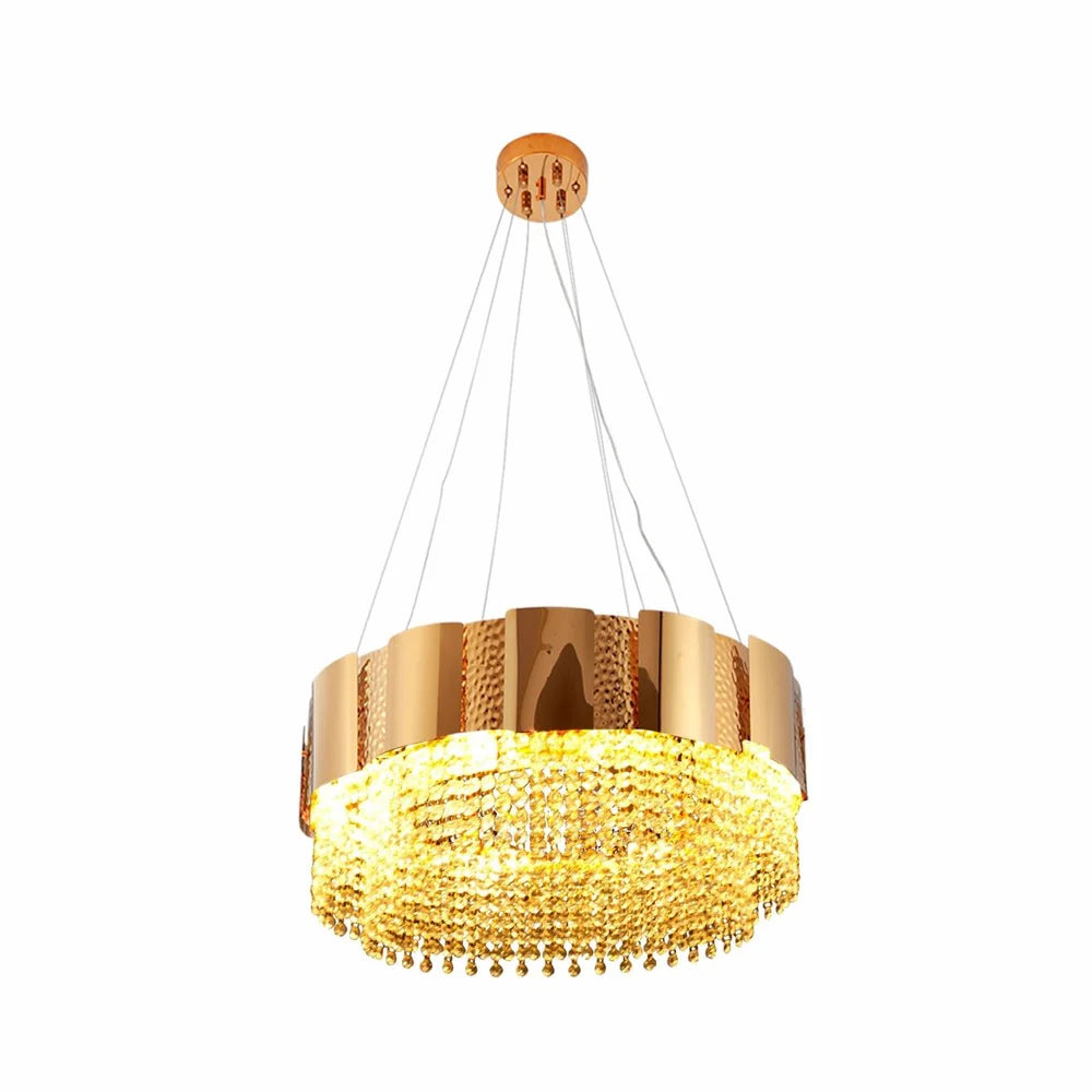 Mercury Octagon Crystal Gold Metal Kitchen Island Chandelier Ceiling Light E14 - Island or Round Shaped - 4 Size Options