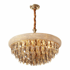 Mars Gold Antique Brass Metal and Crystal Chandelier Ceiling Light E14 Small, Medium or Large - 3 Sizes Available