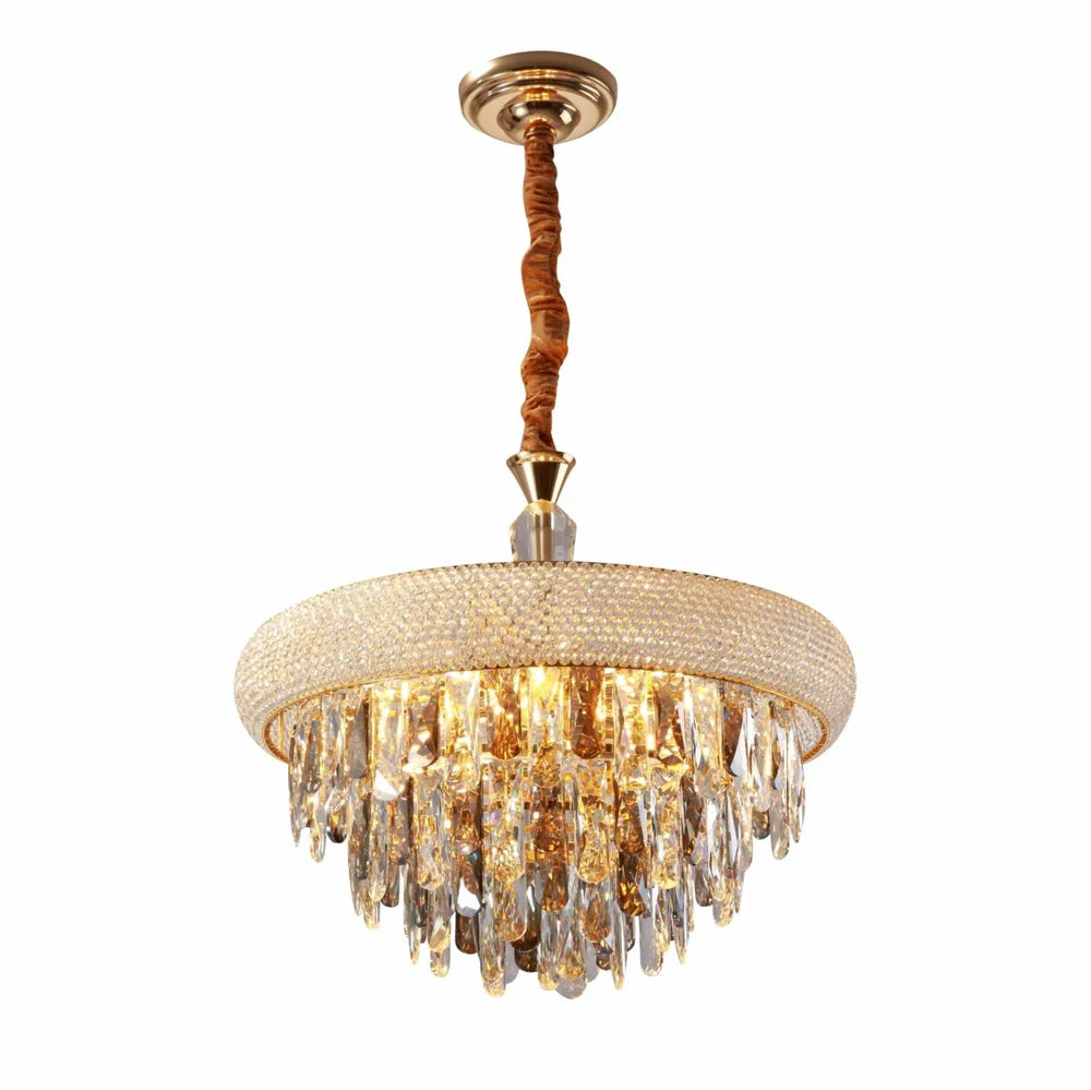 Mars Gold Antique Brass Metal and Crystal Chandelier Ceiling Light E14 Small, Medium or Large - 3 Sizes Available