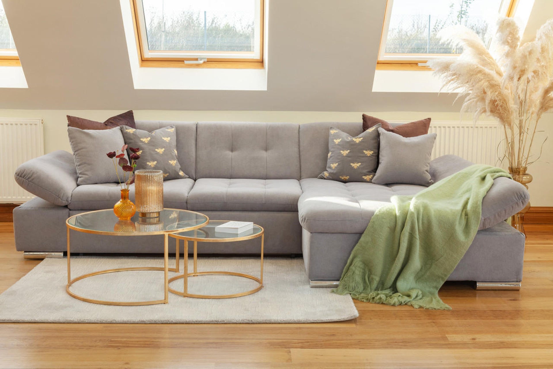 Malvi SofaBed - Colours Grey or Black & Grey - Available in LHF/RHF Corner
