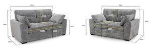 Maxwell Sofa Set - Grey Plush - Available in 3, 2 & Armchair