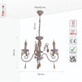 Taurus Amber Crystals Rice White with Gold Brushed Metal Arm Ceiling Chandelier Light E14 - Available in 3, 6, 8 * 12 Candle