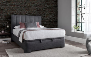 Medburn Storage Bed - Slate or Grey Colour Choice - Available in Double, Kingsize and SuperKing