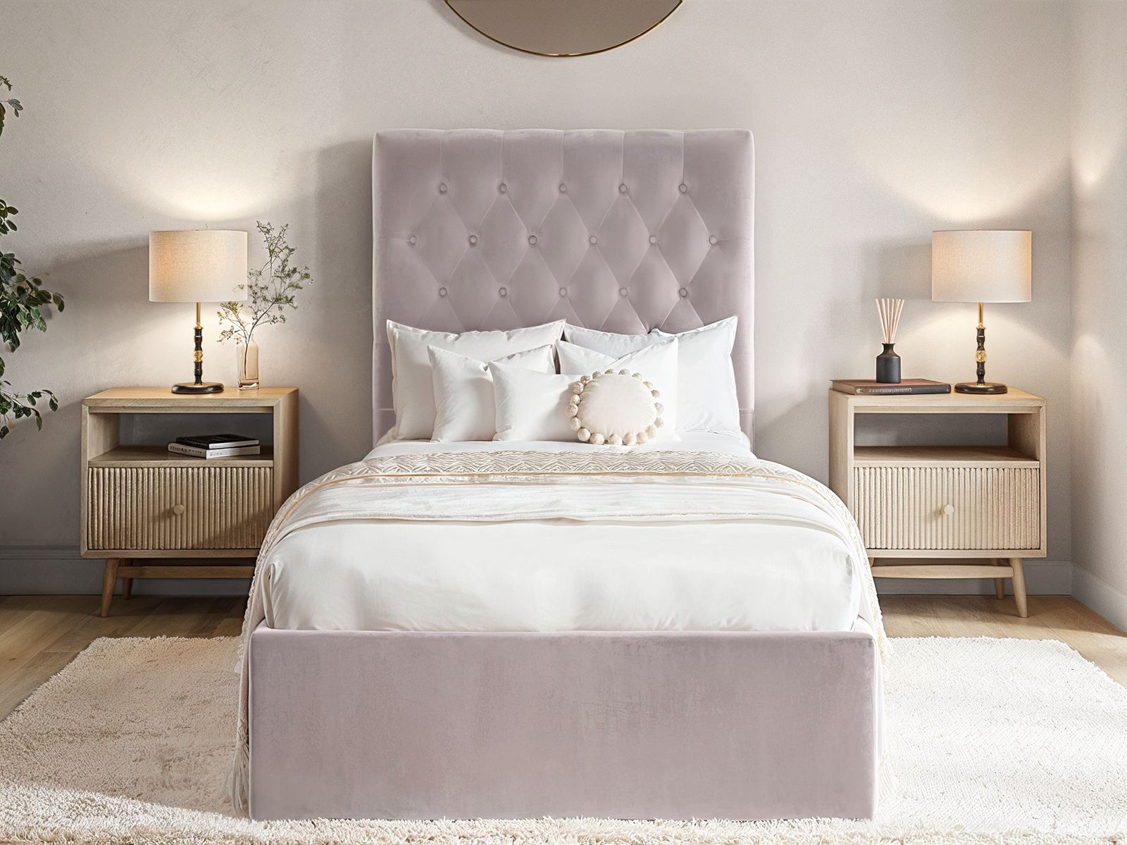 Luxury Milan Velvet Single Ottoman/Storage Bed - Available in Steel Grey or Blush Pink - Mattress Options