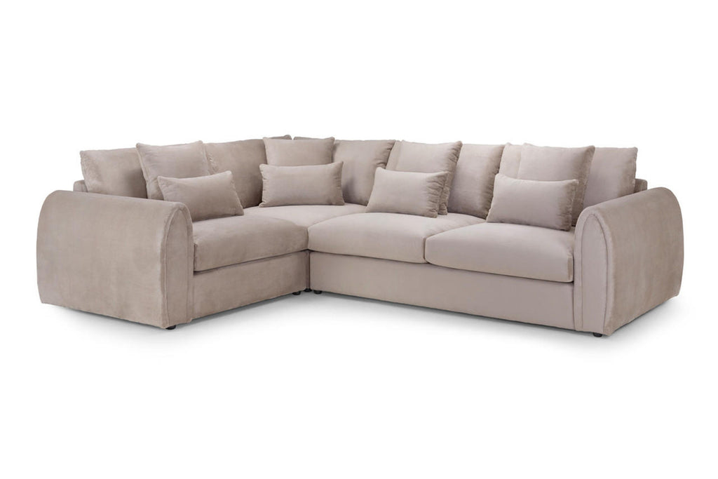 Mirabel Corner Sofa - Grey or Mocha Plush - Available in Left or Right Hand Facing
