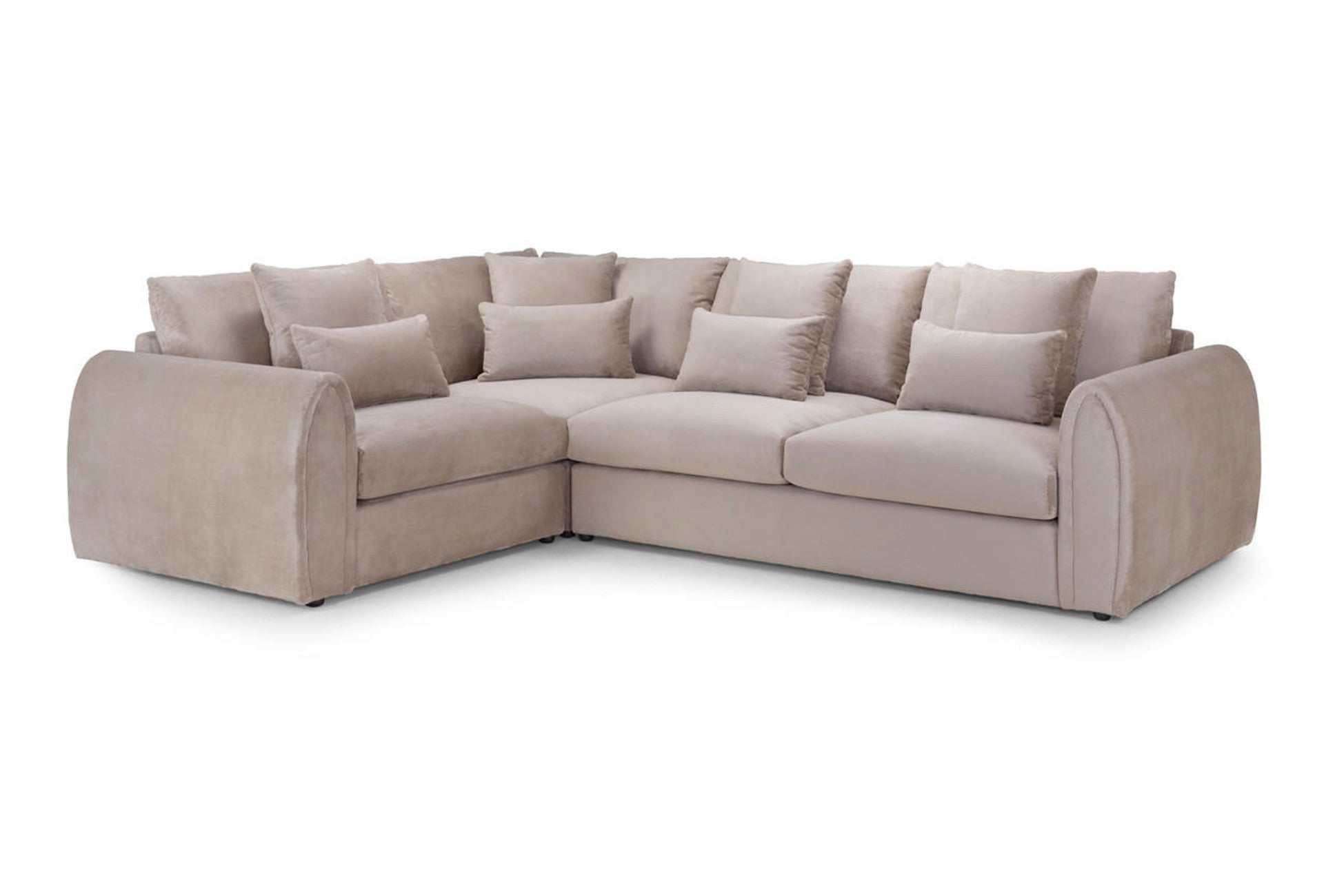 Mirabel Corner Sofa - Grey or Mocha Plush - Available in Left or Right Hand Facing