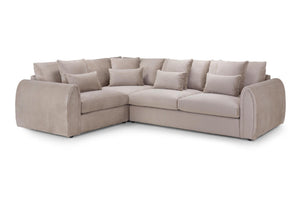 Mirabel Corner Sofa - Grey or Mocha Plush - Available in Left or Right Hand Facing