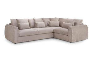 Mirabel Corner Sofa - Grey or Mocha Plush - Available in Left or Right Hand Facing