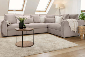 Mirabel Corner Sofa - Grey or Mocha Plush - Available in Left or Right Hand Facing