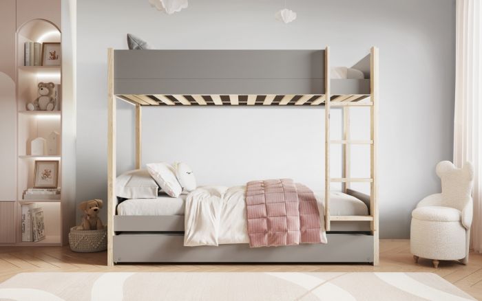 Tipo Bunk Bed - Available in Grey Or White - Trundle Option