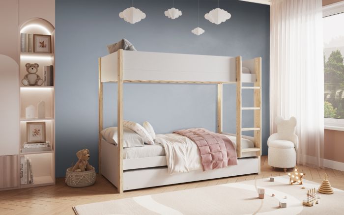 Tipo Bunk Bed - Available in Grey Or White - Trundle Option