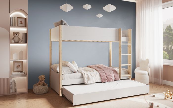 Tipo Bunk Bed - Available in Grey Or White - Trundle Option