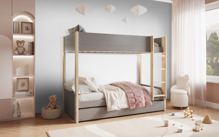 Tipo Bunk Bed - Available in Grey Or White - Trundle Option