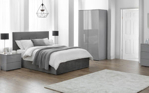 The Rock 2 Drawer Bedside - High Gloss Grey