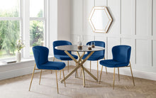 Load image into Gallery viewer, Smooth Velvet Harper Dining Chair - Available in Blue, Grey and Dusky Pink
