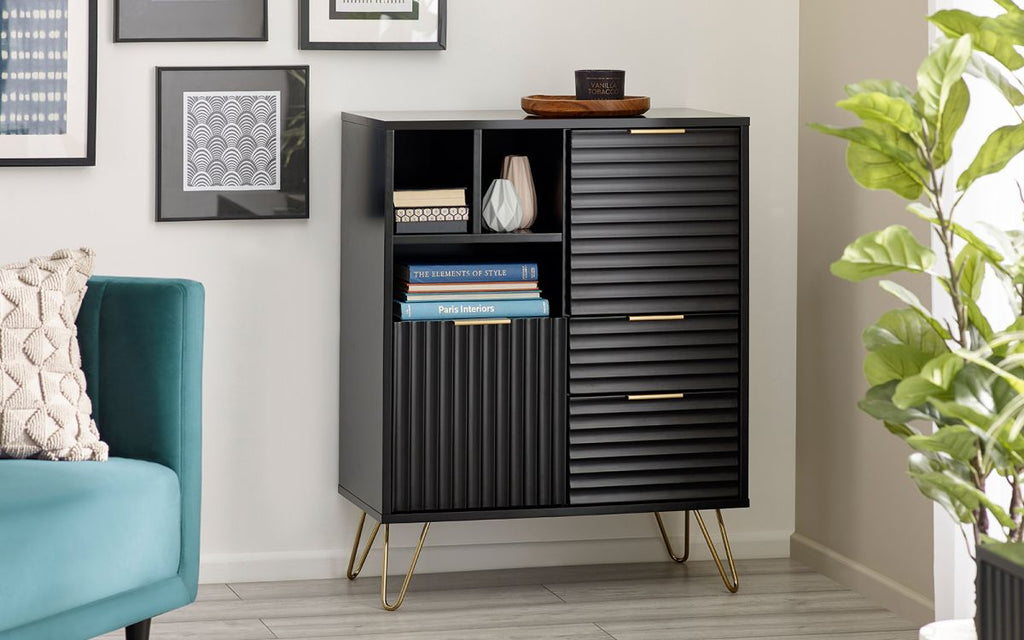Murano Occasional Range - In Black - Available in: TV Unit, Coffee Table, 2 Door-2 Drawer SideBoard, Large Side Board, Compact Side Board, Lamp Table