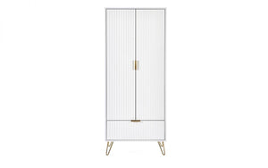 Murano Bedroom Range - In Matt White - Available in: Bedside, 3 Drawer Chest, 5 Drawer Tallboy Chest, 5 Drawer Chest, 6 Drawer Chest & 2 Door-1 Drawer Wardrobe