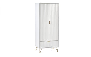 Murano Bedroom Range - In Matt White - Available in: Bedside, 3 Drawer Chest, 5 Drawer Tallboy Chest, 5 Drawer Chest, 6 Drawer Chest & 2 Door-1 Drawer Wardrobe