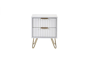Murano Bedroom Range - In Matt White - Available in: Bedside, 3 Drawer Chest, 5 Drawer Tallboy Chest, 5 Drawer Chest, 6 Drawer Chest & 2 Door-1 Drawer Wardrobe