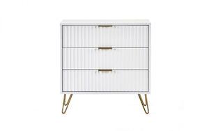 Murano Bedroom Range - In Matt White - Available in: Bedside, 3 Drawer Chest, 5 Drawer Tallboy Chest, 5 Drawer Chest, 6 Drawer Chest & 2 Door-1 Drawer Wardrobe