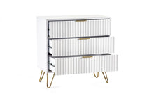 Load image into Gallery viewer, Murano Bedroom Range - In Matt White - Available in: Bedside, 3 Drawer Chest, 5 Drawer Tallboy Chest, 5 Drawer Chest, 6 Drawer Chest &amp; 2 Door-1 Drawer Wardrobe
