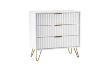 Load image into Gallery viewer, Murano Bedroom Range - In Matt White - Available in: Bedside, 3 Drawer Chest, 5 Drawer Tallboy Chest, 5 Drawer Chest, 6 Drawer Chest &amp; 2 Door-1 Drawer Wardrobe
