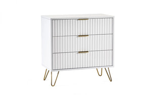 Murano Bedroom Range - In Matt White - Available in: Bedside, 3 Drawer Chest, 5 Drawer Tallboy Chest, 5 Drawer Chest, 6 Drawer Chest & 2 Door-1 Drawer Wardrobe