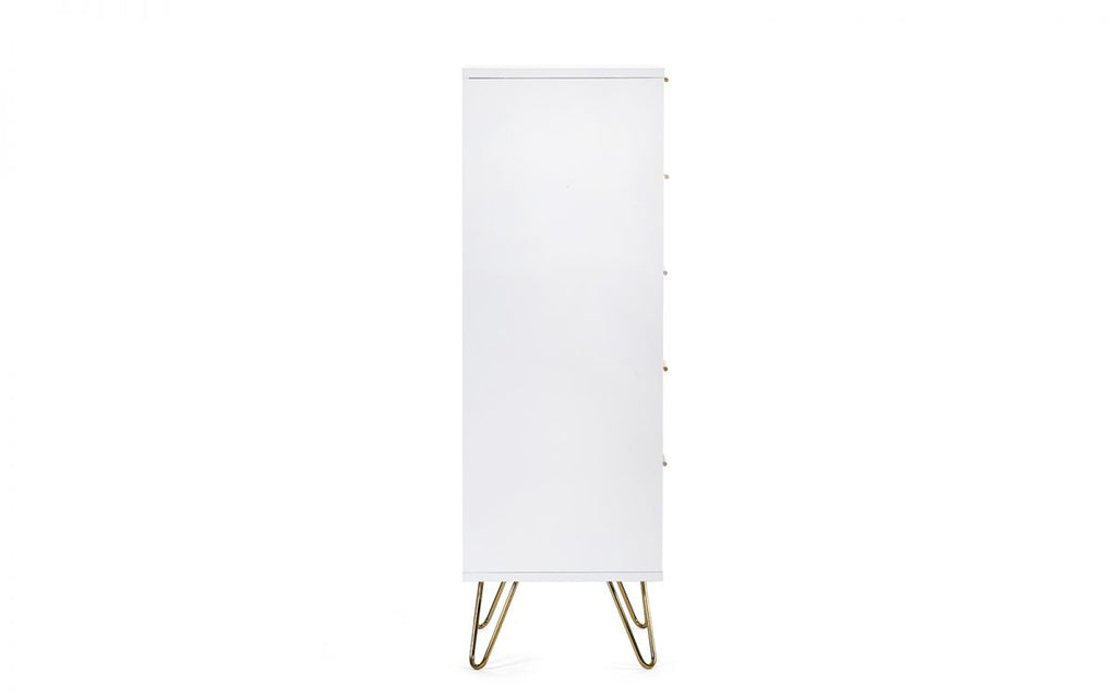 Murano Bedroom Range - In Matt White - Available in: Bedside, 3 Drawer Chest, 5 Drawer Tallboy Chest, 5 Drawer Chest, 6 Drawer Chest & 2 Door-1 Drawer Wardrobe