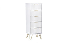 Load image into Gallery viewer, Murano Bedroom Range - In Matt White - Available in: Bedside, 3 Drawer Chest, 5 Drawer Tallboy Chest, 5 Drawer Chest, 6 Drawer Chest &amp; 2 Door-1 Drawer Wardrobe
