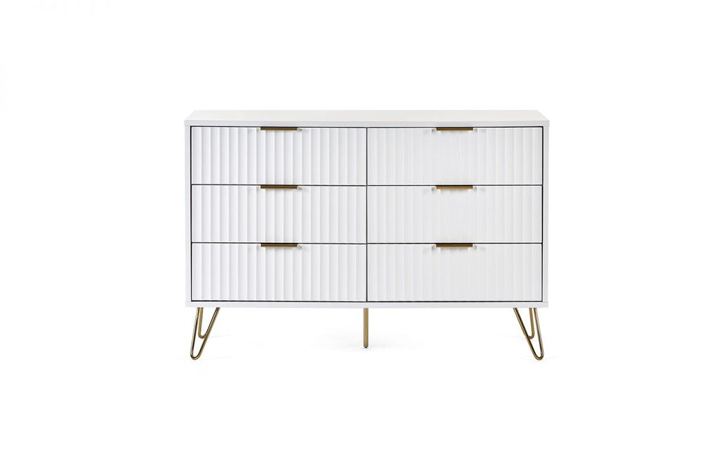 Murano Bedroom Range - In Matt White - Available in: Bedside, 3 Drawer Chest, 5 Drawer Tallboy Chest, 5 Drawer Chest, 6 Drawer Chest & 2 Door-1 Drawer Wardrobe