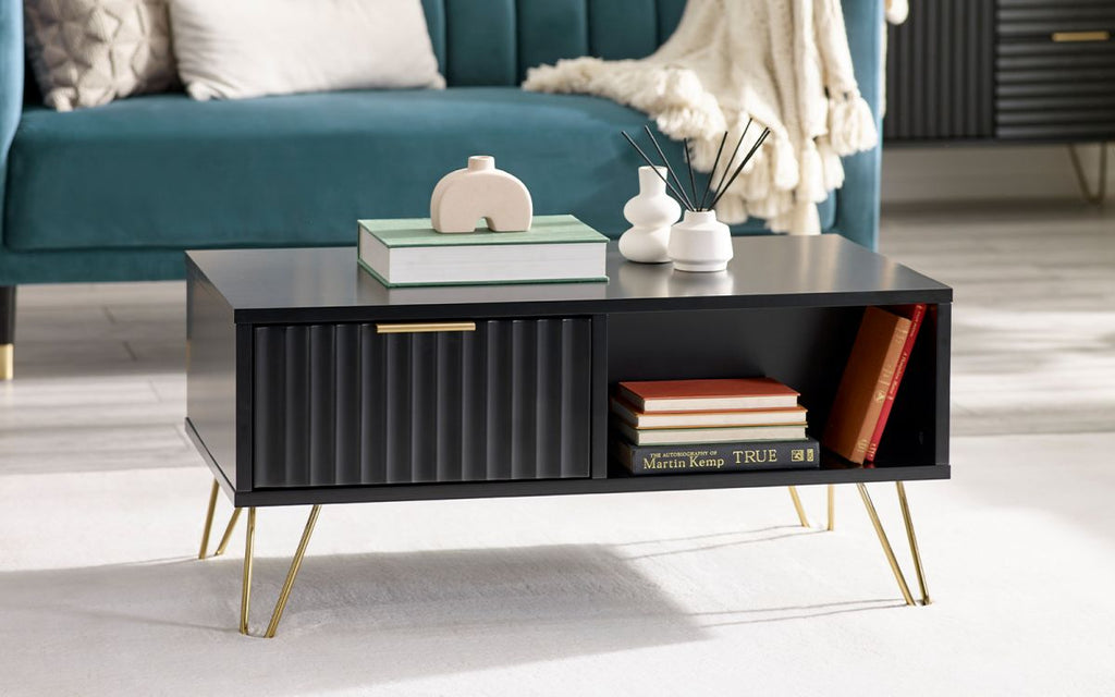 Murano Occasional Range - In Black - Available in: TV Unit, Coffee Table, 2 Door-2 Drawer SideBoard, Large Side Board, Compact Side Board, Lamp Table