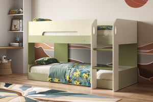 Mystic Low Bunk Bed - Available in White or Green