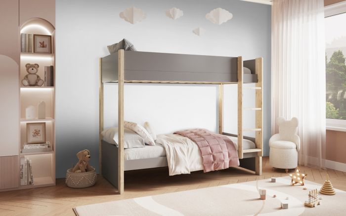 Tipo Bunk Bed - Available in Grey Or White - Trundle Option