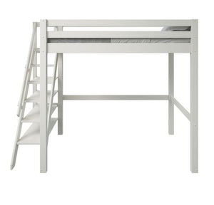 Studio Loft Bed Double High Sleeper - Available in Grey Or White