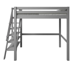 Studio Loft Bed Double High Sleeper - Available in Grey Or White