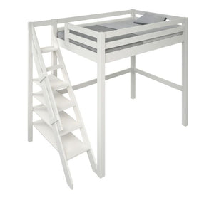 Studio Loft Bed Double High Sleeper - Available in Grey Or White