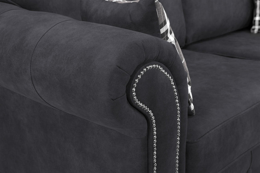 Oakland Sofa - Available in 3, 2, Armchair or 2 Seater Sofa Bed - Colour Options Faux Leather Tan or Charcoal
