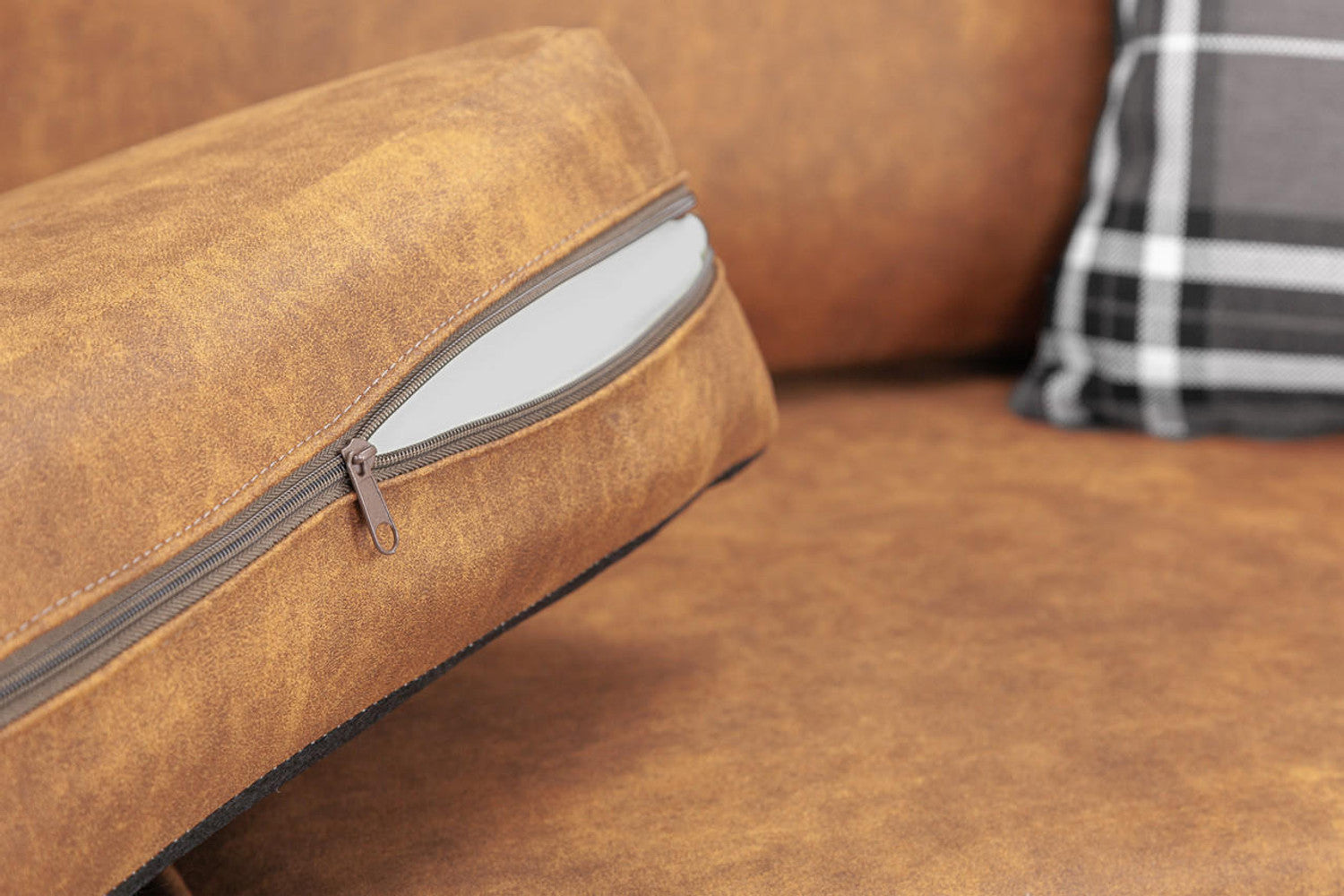 Oakland Sofa - Available in 3, 2, Armchair or 2 Seater Sofa Bed - Colour Options Faux Leather Tan or Charcoal