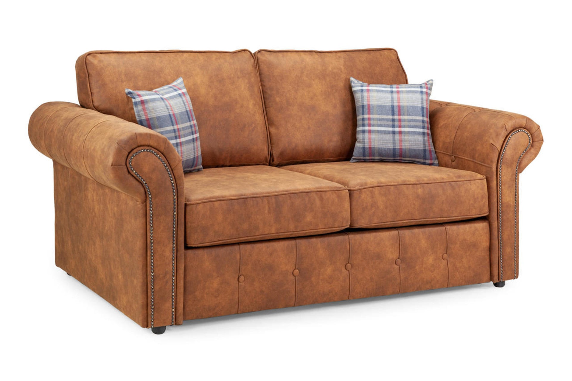 Oakland Sofa - Available in 3, 2, Armchair or 2 Seater Sofa Bed - Colour Options Faux Leather Tan or Charcoal