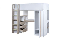 Load image into Gallery viewer, Kids Ocean Highsleeper - Pale Wood &amp; White - Mattress Option
