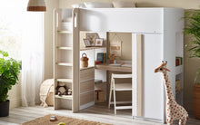 Load image into Gallery viewer, Kids Ocean Highsleeper - Pale Wood &amp; White - Mattress Option
