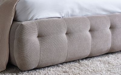Odette Bed - Light Taupe - Available in Double or Kingsize