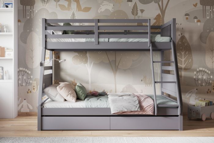 Ollie Triple Bunk Bed - Colour Option Grey or White