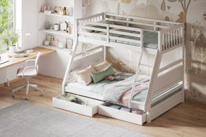 Ollie Triple Bunk Bed - Colour Option Grey or White